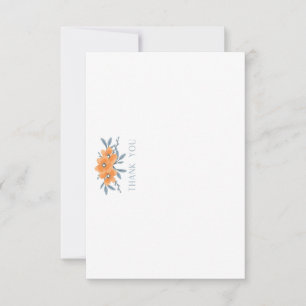 California Poppy Bridal Shower Flat Thank You Card