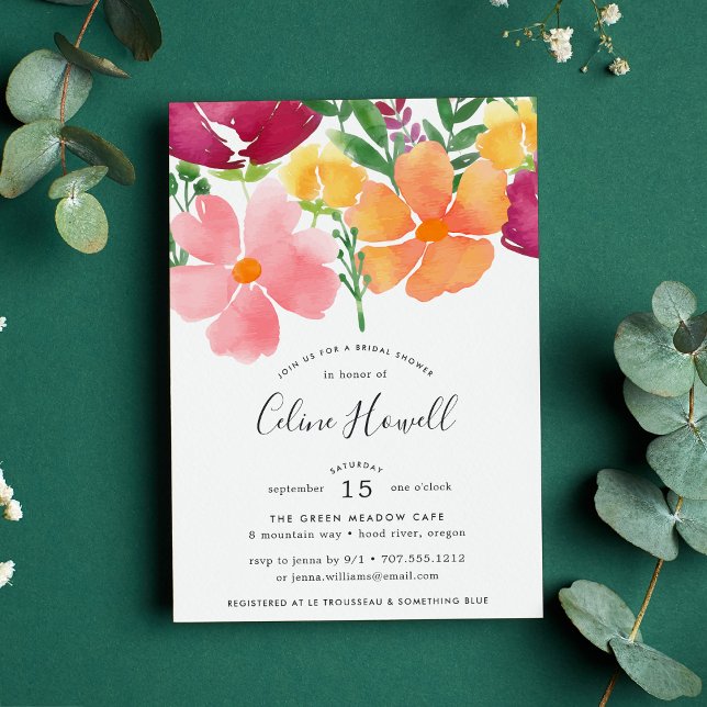 California Poppy | Bright Floral Bridal Shower Invitation (Creator Uploaded)