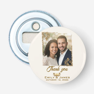 California Poppy Elegant  Floral Wedding Bottle  Opener
