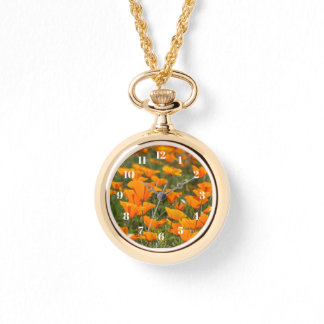 California Poppy Field Gold Women's Watch