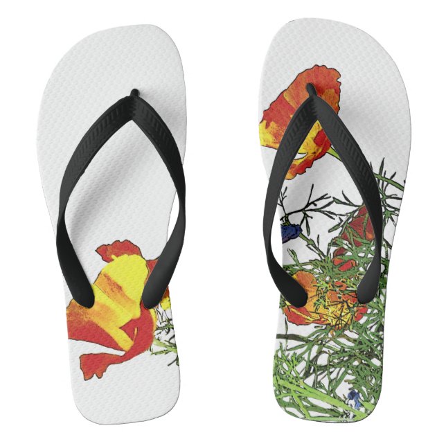California poppy flip flops (Footbed)