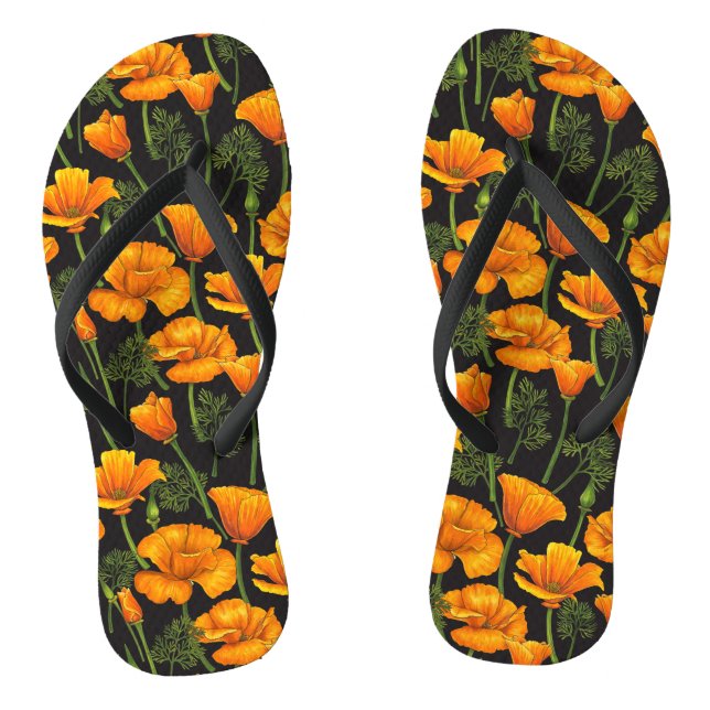 California poppy flip flops (Footbed)