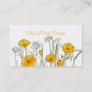 California Poppy Flower Business Card Wildflower