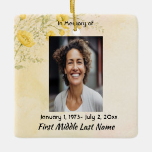 California Poppy Flower, Memorial Prayer Keepsake Ceramic Ornament