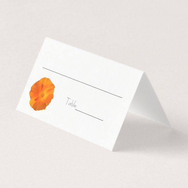 California Poppy Flower Place Cards (Front)