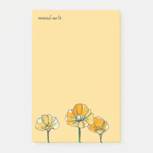 California Poppy Flowers Custom Reminder Post-it Notes