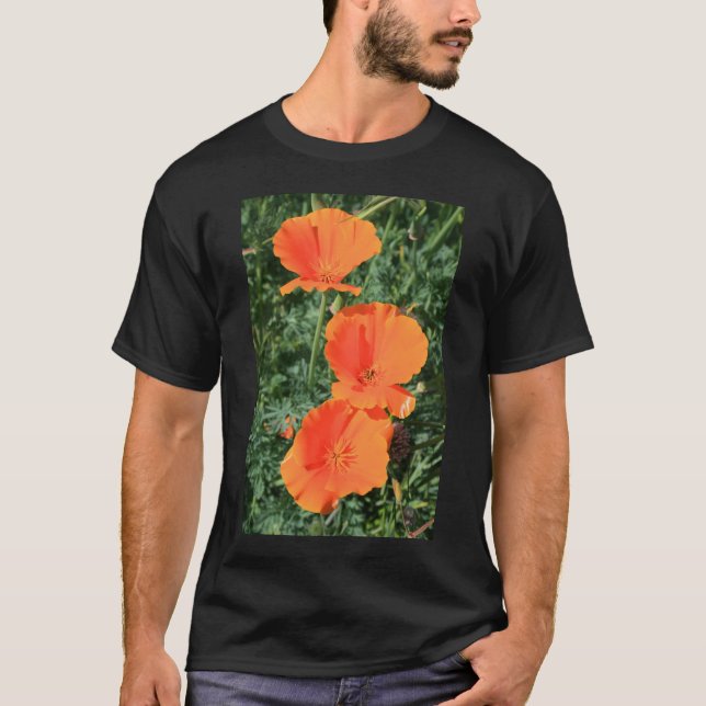 California Poppy Flowers T-Shirt (Front)