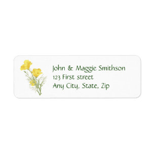 California Poppy Garden Flower Custom Label