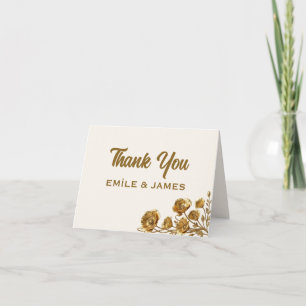 California Poppy Gold Wedding Thank You Card