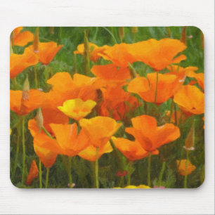 california poppy impasto mouse mat
