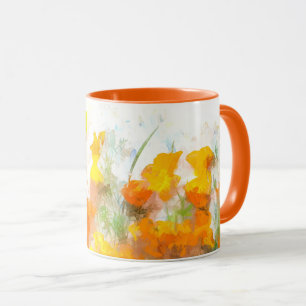 California Poppy Impressionistic Art Mug