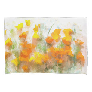 California Poppy Impressionistic Art Pillowcase