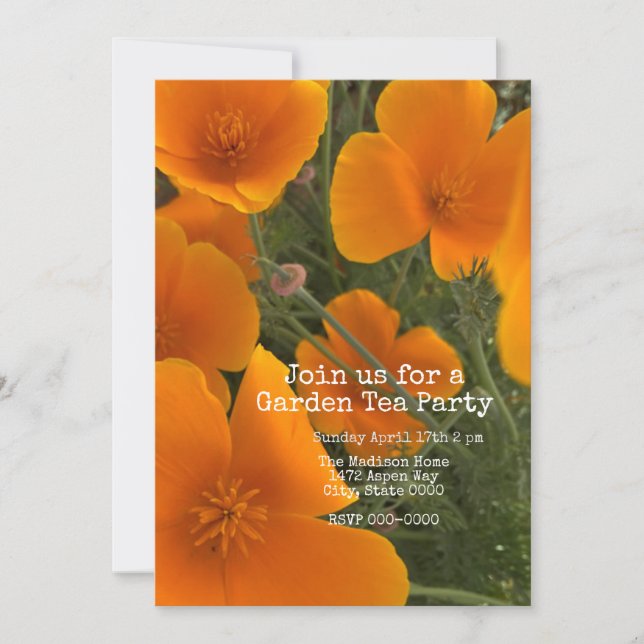 California Poppy Invitation (Front)
