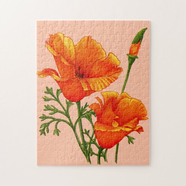 California poppy jigsaw puzzle (Vertical)
