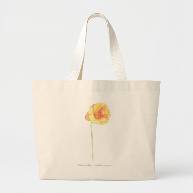 California Poppy  Large Tote Bag (Front)