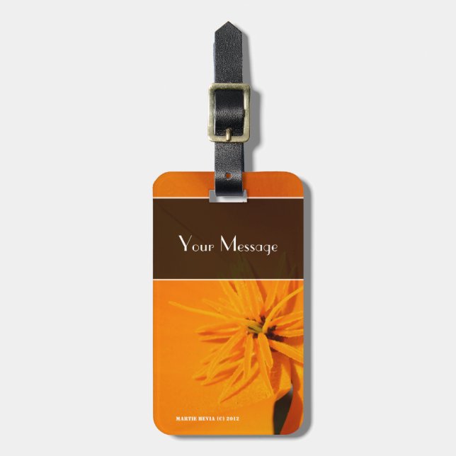 California Poppy Luggage Tag (Front Vertical)