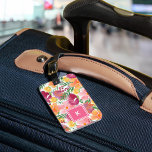 California Poppy Monogram Luggage Tag<br><div class="desc">Chic monogrammed luggage tag features your single initial monogram in white on a background pattern of vibrant and colourful watercolor poppies. Add your contact details to the reverse side.</div>
