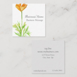 California Poppy Orange Flower Business Square Business Card