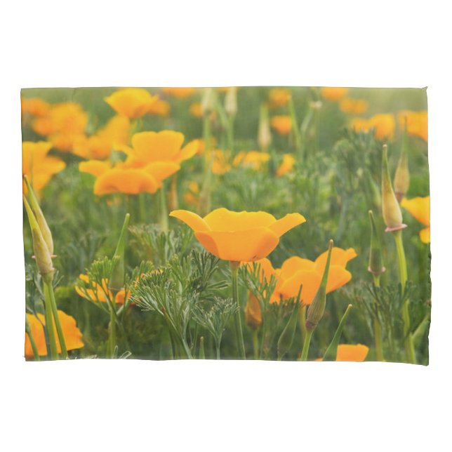 California Poppy Patch Photograph Pillowcase (Front)