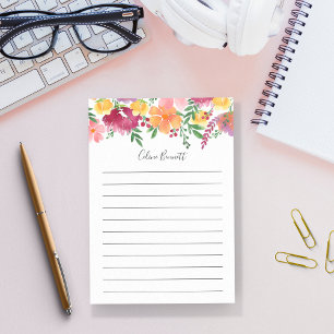 California Poppy Personalised Lined Post-it Notes