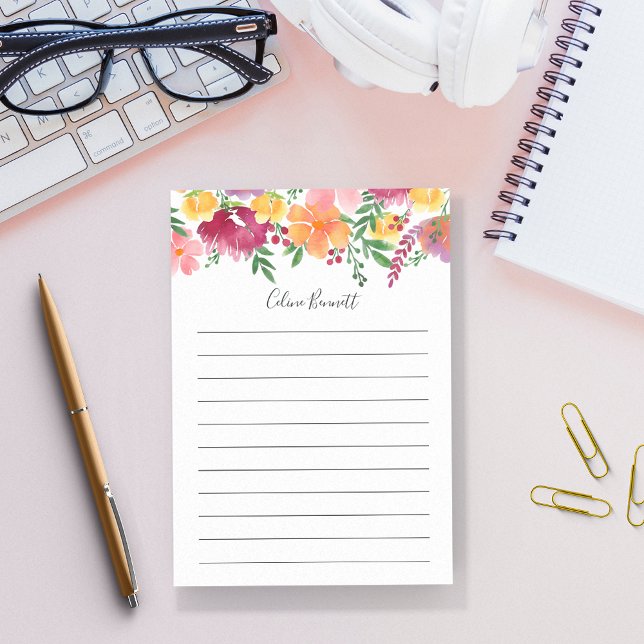 California Poppy Personalised Lined Post-it Notes (Creator Uploaded)