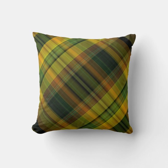 California poppy plaid pattern cushion (Front)