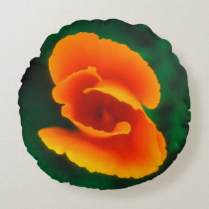California Poppy Round Cushion