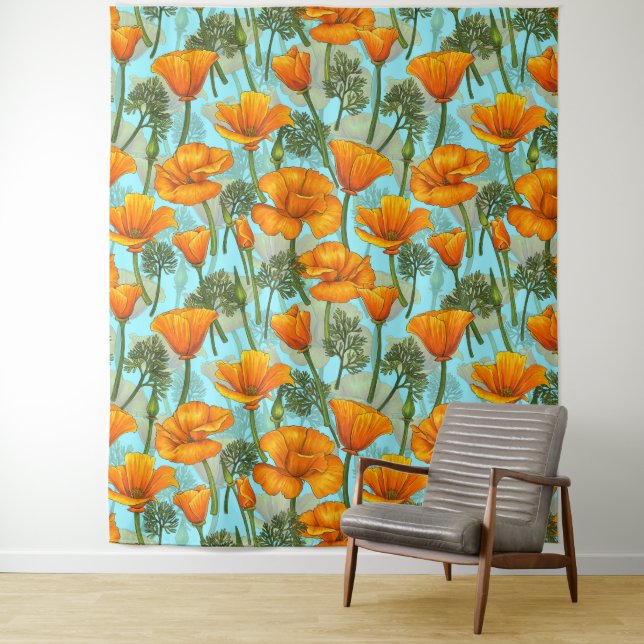 California poppy tapestry (In Situ)