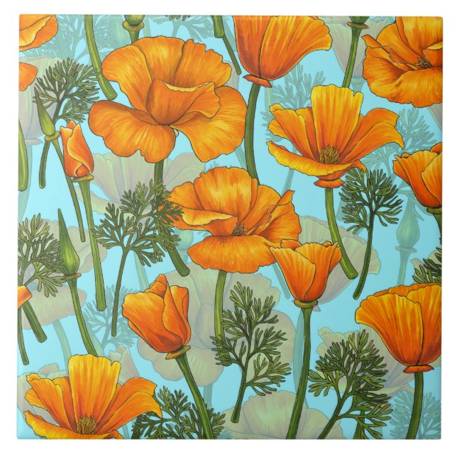 California poppy tile (Front)