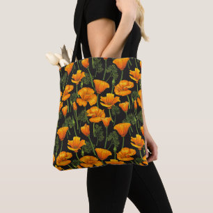 California poppy tote bag