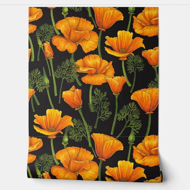 California poppy wallpaper (Unrolling)