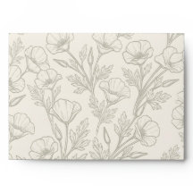 California Poppy Wedding Envelope