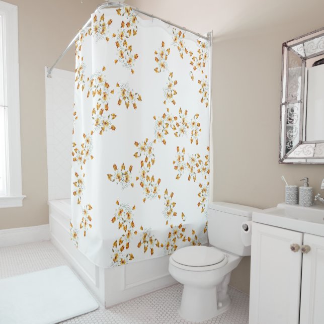 California Poppy Wildflower Flowers Shower Curtain (In Situ)
