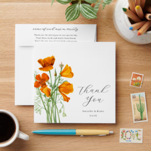 California Poppy Wildflower Wedding Seed Favour Envelope