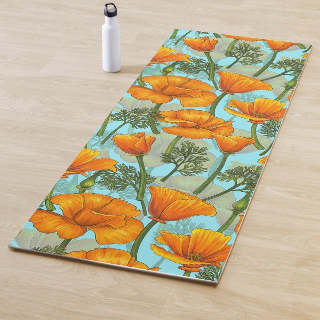 California poppy yoga mat (In Situ)