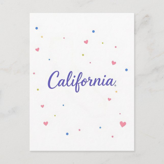 California Postcard – Bold Centred Typography (Front)