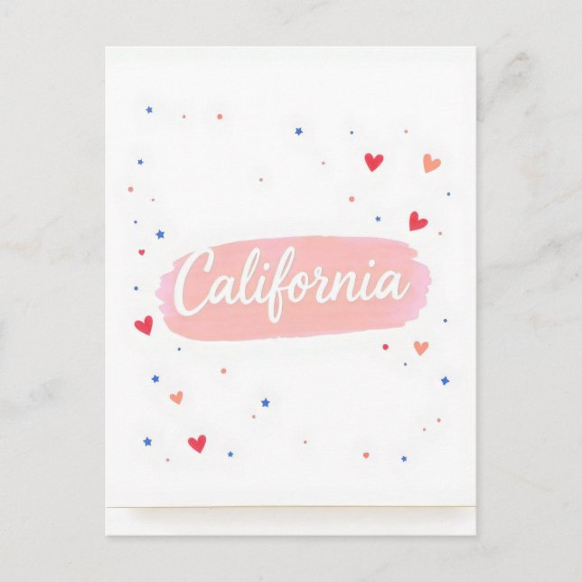 California Postcard – Bold Centred Typography (Front)