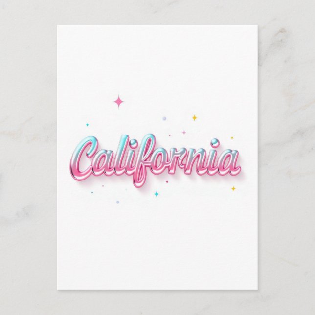 California Postcard – Trendy Text (Front)