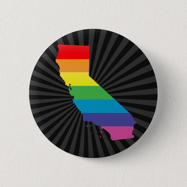 california pride. 6 cm round badge (Front)
