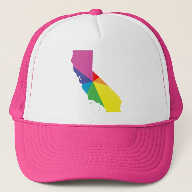california pride. angled. trucker hat (Front)