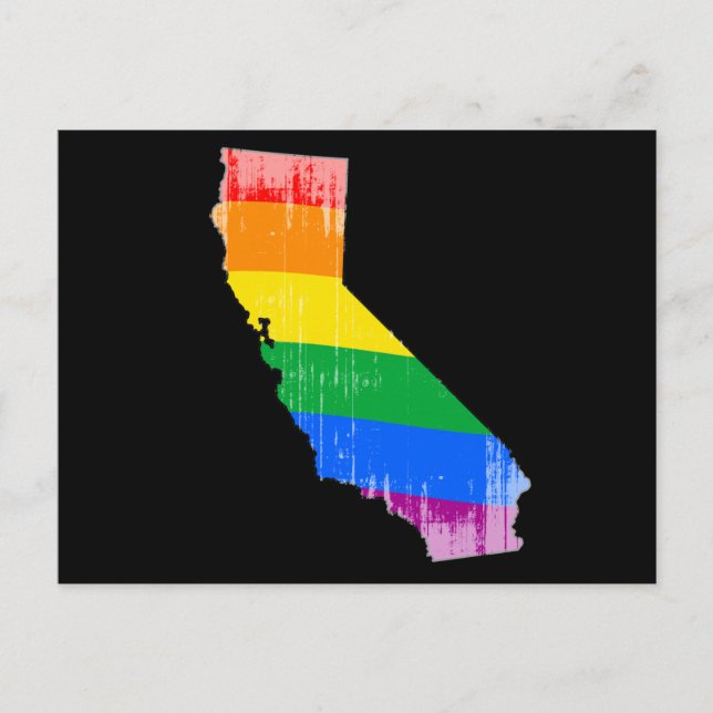 CALIFORNIA PRIDE - DISTRESSED -.png Postcard (Front)