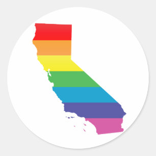 california pride. striped. classic round sticker