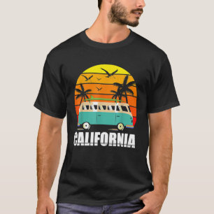 California Print Retro Surf Graphic Vintage Van Su T-Shirt