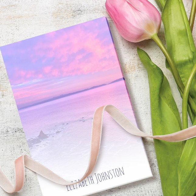 California Purple Pink Beach Sunset Photo Custom Post-it Notes (Creator Uploaded)