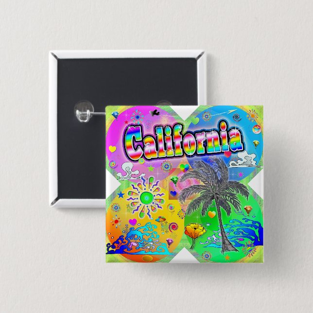California Quadro Seasons Button (Front & Back)