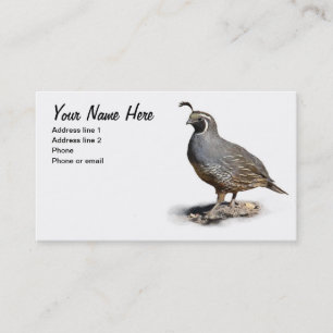 CALIFORNIA QUAIL #1 BUSINESS CARD