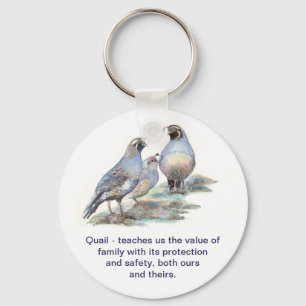 California Quail, Animal Totem, Guide, Nature Key Ring