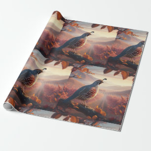California Quail Bird Art Wildlife Nature Wrapping Paper