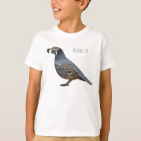 California quail bird cartoon illustration