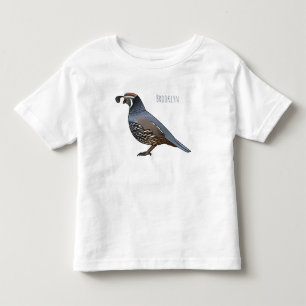 California quail bird cartoon illustration toddler T-Shirt